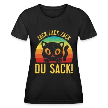 Gaming Katze Zack Zack Du Sack! Videospieler - Frauen Funktions-T-Shirt - Schwarz - Vorne - AI Model Female 172 light (172cm)