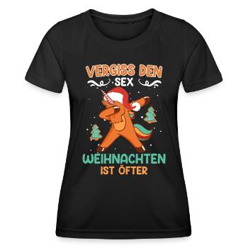 Vergiss den Sex Weihnachten ist Öfter Lebkuchen - Frauen Funktions-T-Shirt - Schwarz - Vorne - AI Model Female 172 light (172cm)