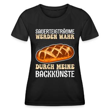 Sauerteig Träume werden Wahr Brotbäcker - Frauen Funktions-T-Shirt - Schwarz - Vorne - AI Model Female 172 light (172cm)
