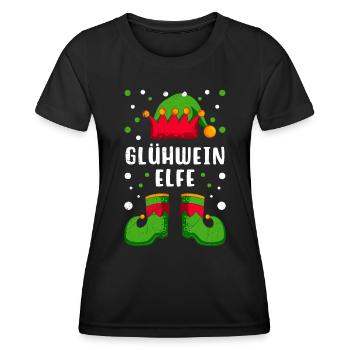 Glühwein Elfe Weihnachtsmarkt Glühweinstand - Frauen Funktions-T-Shirt - Schwarz - Vorne - AI Model Female 172 light (172cm)