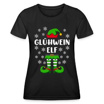 Glühwein Elfe Weihnachtsmarkt Glühweinstand - Frauen Funktions-T-Shirt - Schwarz - Vorne - AI Model Female 172 light (172cm)