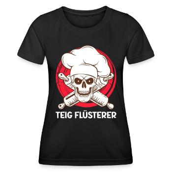Teig Flüsterer Backliebhaber Backen Konditor - Frauen Funktions-T-Shirt - Schwarz - Vorne - AI Model Female 172 light (172cm)