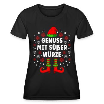 Glühwein Elfe Genuss mit Süßer Würze Glühweinduft - Frauen Funktions-T-Shirt - Schwarz - Vorne - AI Model Female 172 light (172cm)
