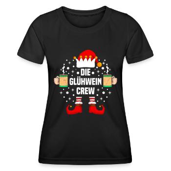 Glühwein Crew Weihnachtsmarkt Glüweintasse - Frauen Funktions-T-Shirt - Schwarz - Vorne - AI Model Female 172 light (172cm)