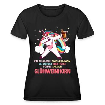 Weihnachtsmarkt Glühweinhorn Glühwein Advent - Frauen Funktions-T-Shirt - Schwarz - Vorne - AI Model Female 172 light (172cm)