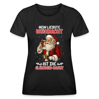 Glühwein Meine Liebste Weihnacht Glühwein-Nacht - Frauen Funktions-T-Shirt - Schwarz - Vorne - AI Model Female 172 light (172cm)