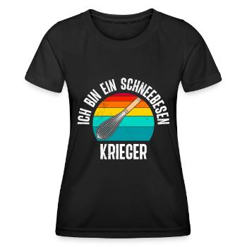 Backfans Ich bin ein Schneebesen Krieger Backen - Frauen Funktions-T-Shirt - Schwarz - Vorne - AI Model Female 172 light (172cm)