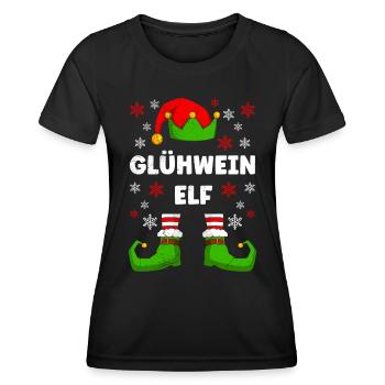 Glühwein Elfe Weihnachtsmarkt Glühweinstand - Frauen Funktions-T-Shirt - Schwarz - Vorne - AI Model Female 172 light (172cm)