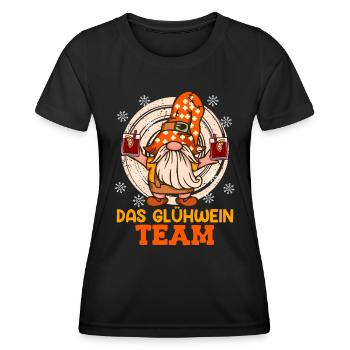 Glühweinbude Das Glühwein Team Weihnachtsmarkt - Frauen Funktions-T-Shirt - Schwarz - Vorne - AI Model Female 172 light (172cm)