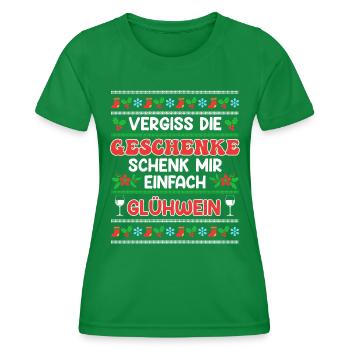 Glühweinstand Vergiss die Geschenke Schenk - Frauen Funktions-T-Shirt - Kelly Green - Vorne - AI Model Female 172 dark (172cm)