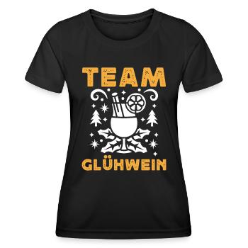Glühwein Bude Team Glühwein Weihnachten - Frauen Funktions-T-Shirt - Schwarz - Vorne - AI Model Female 172 light (172cm)