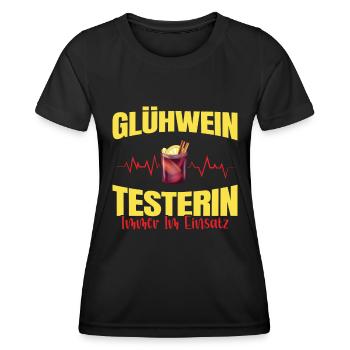Glühwein Testerin Glühweinstand Weihnachten - Frauen Funktions-T-Shirt - Schwarz - Vorne - AI Model Female 172 light (172cm)