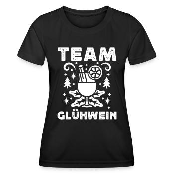 Glühwein Bude Team Glühwein Weihnachten - Frauen Funktions-T-Shirt - Schwarz - Vorne - AI Model Female 172 light (172cm)