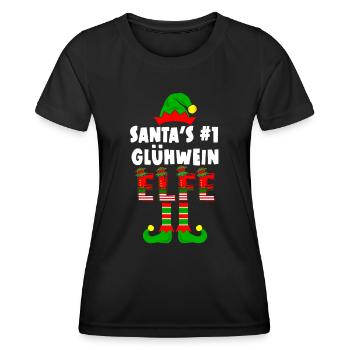 Santa's #1 Glühwein Elfe Weihnachtszeit - Frauen Funktions-T-Shirt - Schwarz - Vorne - AI Model Female 172 light (172cm)