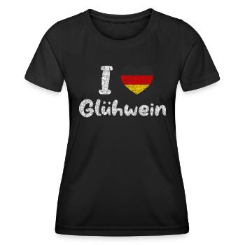 Deutschland I Liebe Deutschen Glühwein X-Mas - Frauen Funktions-T-Shirt - Schwarz - Vorne - AI Model Female 172 light (172cm)