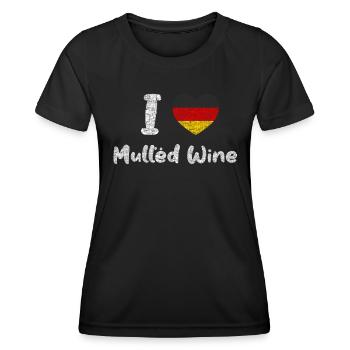 Deutschland I Liebe Deutschen Glühwein X-Mas - Frauen Funktions-T-Shirt - Schwarz - Vorne - AI Model Female 172 light (172cm)