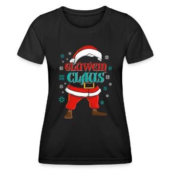 Weihnachtsmann Glühwein Claus Weihnachten - Frauen Funktions-T-Shirt - Schwarz - Vorne - AI Model Female 172 light (172cm)