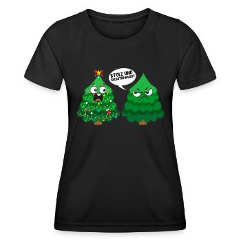 Tannenbaum Stolz und Selbstbewusst Weihnachten - Frauen Funktions-T-Shirt - Schwarz - Vorne - AI Model Female 172 light (172cm)