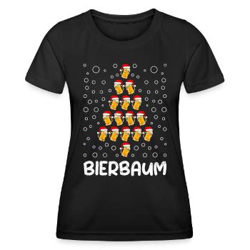 Biertrinker Bierbaum Weihnachtsbaum Bierfan - Frauen Funktions-T-Shirt - Schwarz - Vorne - AI Model Female 172 light (172cm)