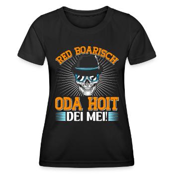 Bayern Red Boarisch oda Hoit dei Mei Bayerisch - Frauen Funktions-T-Shirt - Schwarz - Vorne - AI Model Female 172 light (172cm)