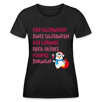 Weihnachtsmarkt Ein Glühwein Swei Glühwein - Frauen Funktions-T-Shirt - Schwarz - Vorne - AI Model Female 172 light (172cm)