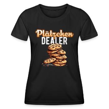 Plätzchen Dealer Weihnachten Backen Bäckerei - Frauen Funktions-T-Shirt - Schwarz - Vorne - AI Model Female 172 light (172cm)