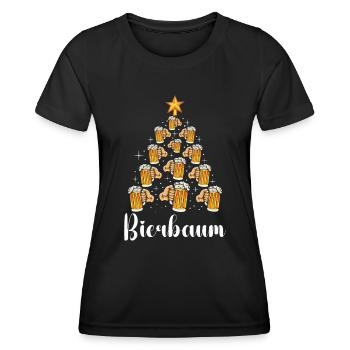 Biertrinker Bierbaum Weihnachten Bierfan - Frauen Funktions-T-Shirt - Schwarz - Vorne - AI Model Female 172 light (172cm)