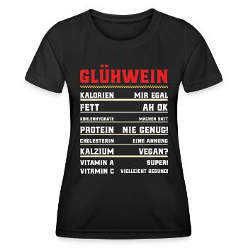 Glühwein Nährstoffe Weihnachtsmarkt Glühweinstand - Frauen Funktions-T-Shirt - Schwarz - Vorne - AI Model Female 172 light (172cm)