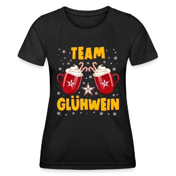 Weihnachtsmarkt TEAM Glühwein Weihnachten - Frauen Funktions-T-Shirt - Schwarz - Vorne - AI Model Female 172 light (172cm)