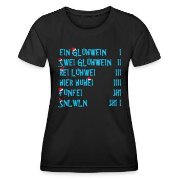 Weihnachten Ein Glühwein Swei Glühwein Rei - Frauen Funktions-T-Shirt - Schwarz - Vorne - AI Model Female 172 light (172cm)