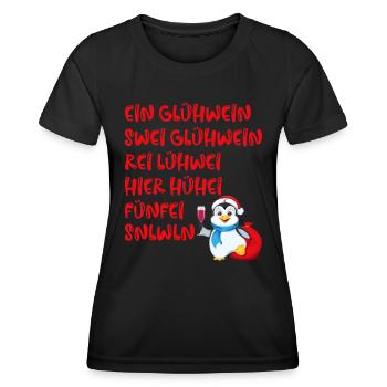 Weihnachtsmarkt Ein Glühwein Swei Glühwein - Frauen Funktions-T-Shirt - Schwarz - Vorne - AI Model Female 172 light (172cm)