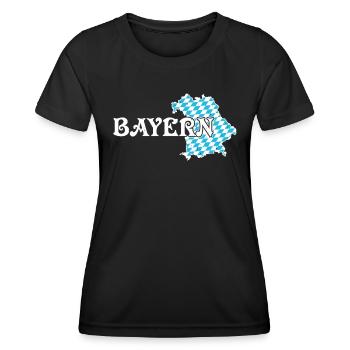 Bayern Bayerische Flagge Weiß Blau München Shirt - Frauen Funktions-T-Shirt - Schwarz - Vorne - AI Model Female 172 light (172cm)