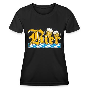 Bayerisch Bierliebhaber Bayern Bier München - Frauen Funktions-T-Shirt - Schwarz - Vorne - AI Model Female 172 light (172cm)