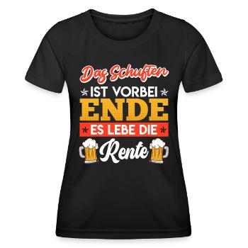 Renteneintritt Es Lebe die Rente Biertrinker - Frauen Funktions-T-Shirt - Schwarz - Vorne - AI Model Female 172 light (172cm)
