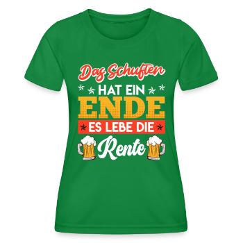 Rentner Das Schuften hat ein ENDE Biertrinker - Frauen Funktions-T-Shirt - Kelly Green - Vorne - AI Model Female 172 dark (172cm)