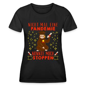 Masterarbeit Nicht mal eine Pandemie Stoppt Mich - Frauen Funktions-T-Shirt - Schwarz - Vorne - AI Model Female 172 light (172cm)