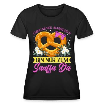 Bin nur zum Sauffa Da Deutsche - Frauen Funktions-T-Shirt - Schwarz - Vorne - AI Model Female 172 light (172cm)