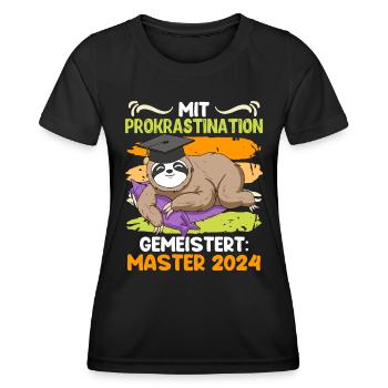 Master Mit Prokrastination Gemeistert Master - Frauen Funktions-T-Shirt - Schwarz - Vorne - AI Model Female 172 light (172cm)