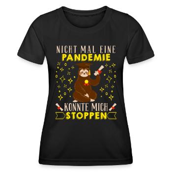 Masterarbeit Nicht mal eine Pandemie Stoppt Mich - Frauen Funktions-T-Shirt - Schwarz - Vorne - AI Model Female 172 light (172cm)