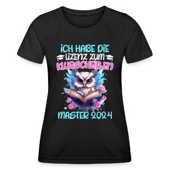 Master 2024 Habe die Lizenz zum Klugscheißen - Frauen Funktions-T-Shirt - Schwarz - Vorne - AI Model Female 172 light (172cm)