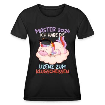 Master 2024 Habe die Lizenz zum Klugscheißen - Frauen Funktions-T-Shirt - Schwarz - Vorne - AI Model Female 172 light (172cm)