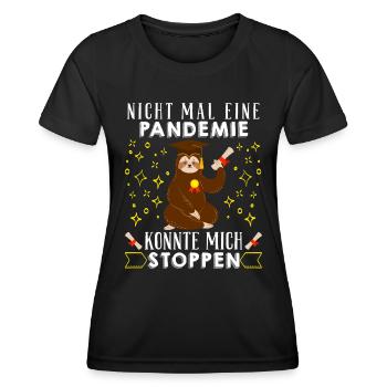 Masterarbeit Nicht mal eine Pandemie Stoppt Mich - Frauen Funktions-T-Shirt - Schwarz - Vorne - AI Model Female 172 light (172cm)
