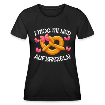 Shirt I Mog mi ned Aufbrezeln Brezeln - Frauen Funktions-T-Shirt - Schwarz - Vorne - AI Model Female 172 light (172cm)