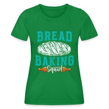 Bread Baking Squad Brotbackliebe Brot Bäcker - Frauen Funktions-T-Shirt - Kelly Green - Vorne - AI Model Female 172 dark (172cm)