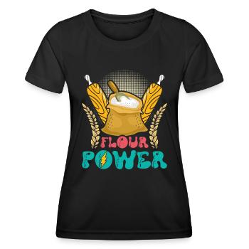 Pain Boulanger Farine Puissance Cuisson Pâtisserie Amateurs - T-shirt sport Femme - noir - Devant - AI Model Female 172 light (172cm)