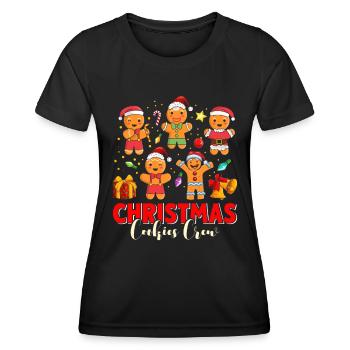Biscuits de Noël Équipage de biscuits de Noël - T-shirt sport Femme - noir - Devant - AI Model Female 172 light (172cm)