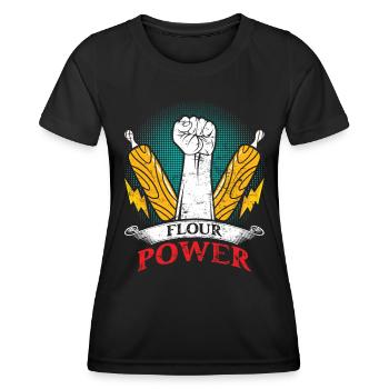 Pain Boulanger Farine Puissance Cuisson Pâtisserie Amateurs - T-shirt sport Femme - noir - Devant - AI Model Female 172 light (172cm)