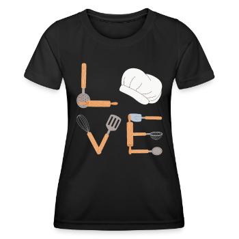 Backliebe LOVE Konditorei Backteig Konditorin - Frauen Funktions-T-Shirt - Schwarz - Vorne - AI Model Female 172 light (172cm)