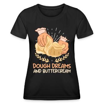 Baking Lover Dough Dreams and Buttercream - Women's Functional T-Shirt - black - Front - AI Model Female 172 light (172cm)