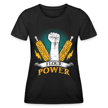 Bread Baker Flour Power Baking Baking Lovers - Women's Functional T-Shirt - black - Front - AI Model Female 172 light (172cm)